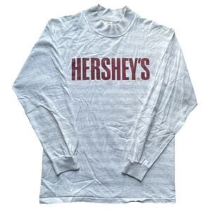 VTG Hershey's Chocolate T-shirt Mens Medium Gray Stripes Single Stitch USA